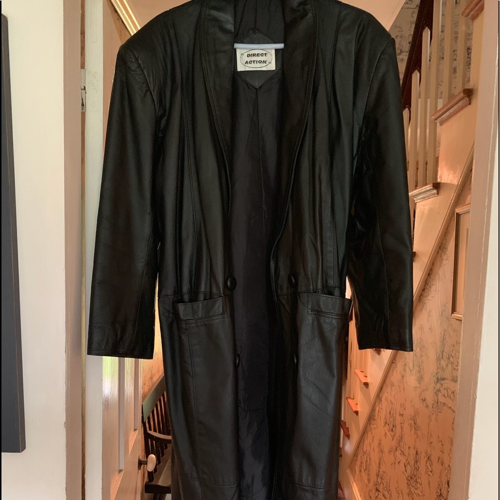“Direct Action” Full Length Leather Jacket